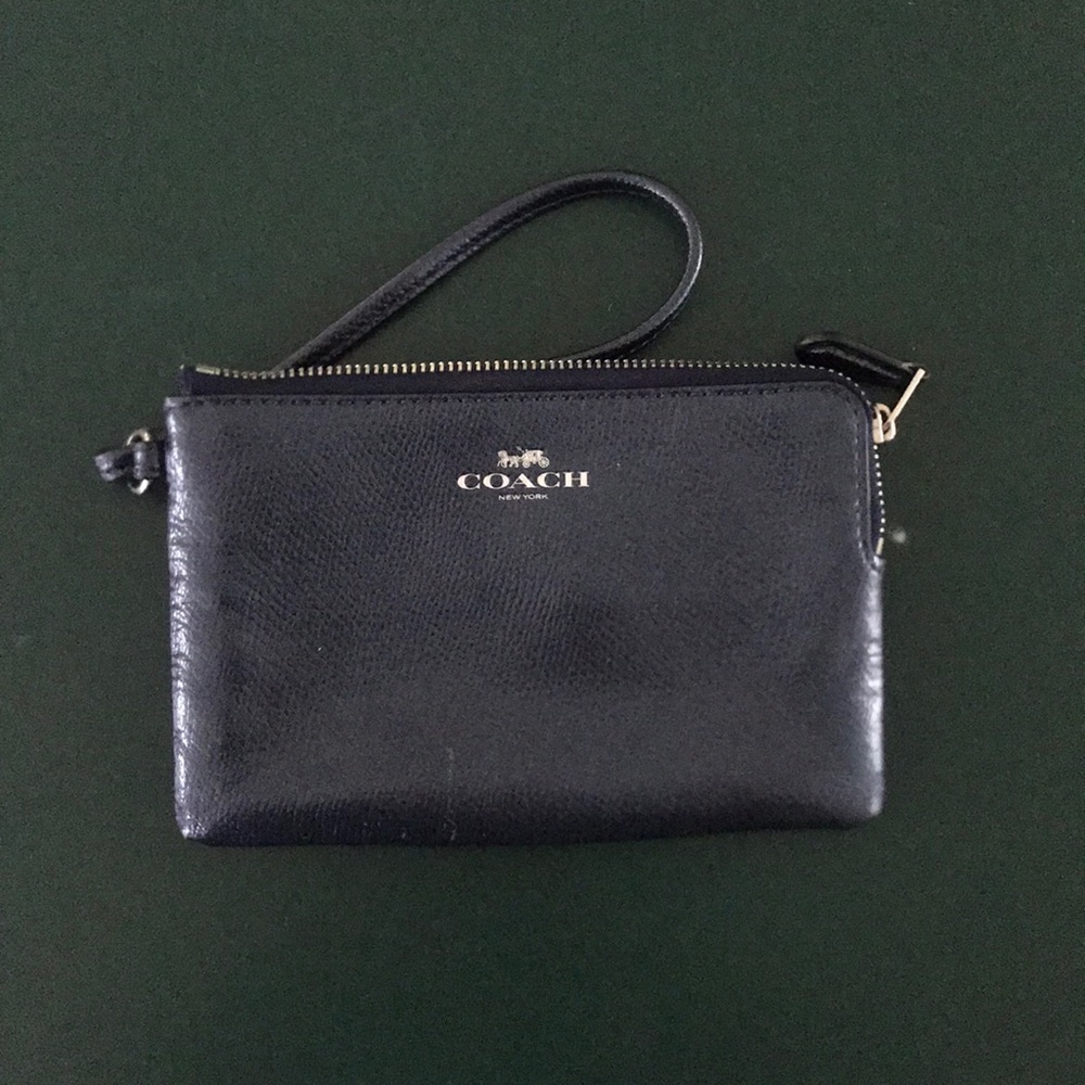 Navy blue Coach Wristlet